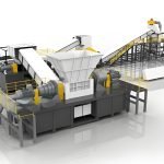 Large scale metal shredding production lineLarge tire shredding production line