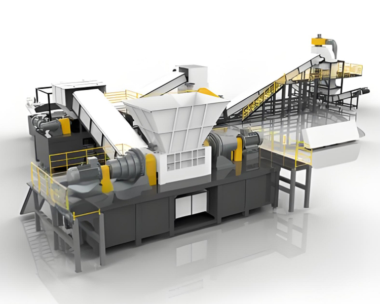 Large scale metal shredding production line