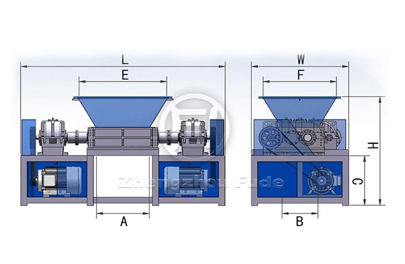 Double axis shredder