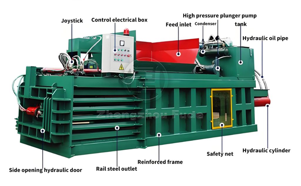 Horizontal waste paper packaging machine