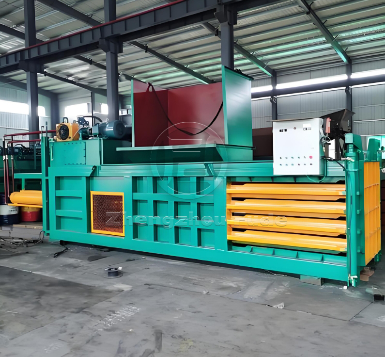 Horizontal waste paper packaging machine