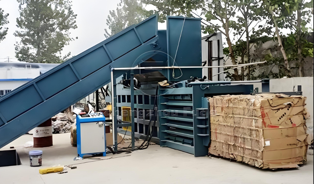 Horizontal waste paper packaging machine